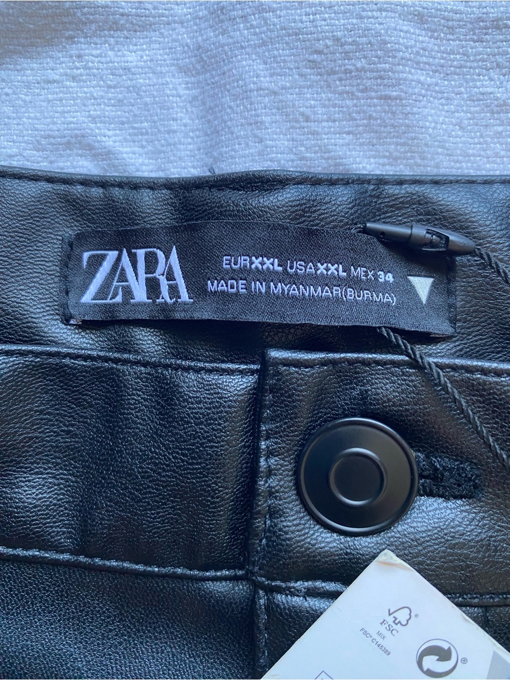 Zara Faux Leather Black Pants SZ XXL, Casual, elegant, classic - Picture 5 of 15